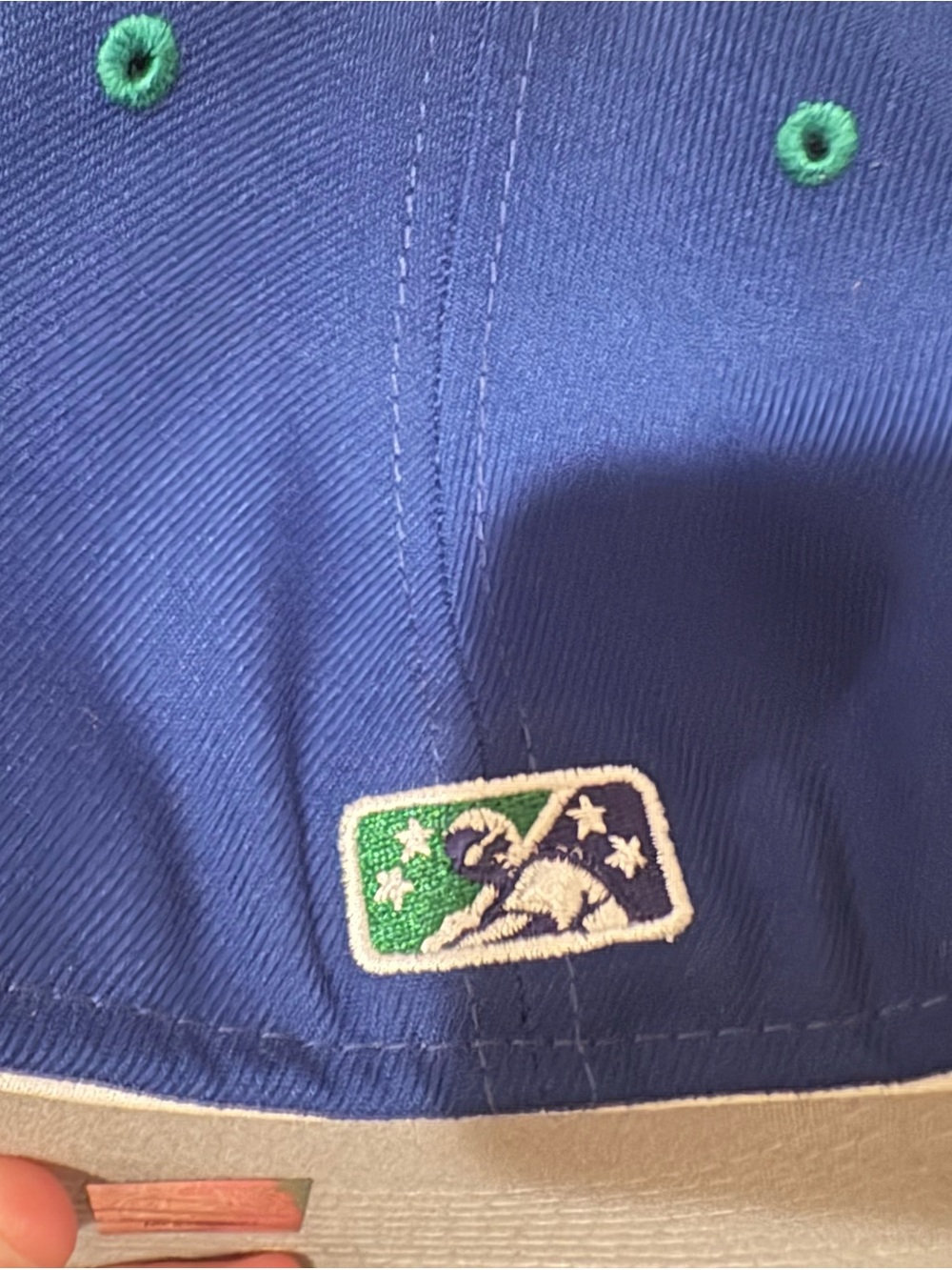 Hartford Yard Goats LIDS New Era Fitted Cap Hat Size 7 1/8 MILB Royal Blue Green - Picture 4 of 7